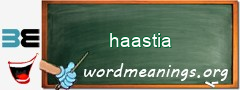 WordMeaning blackboard for haastia